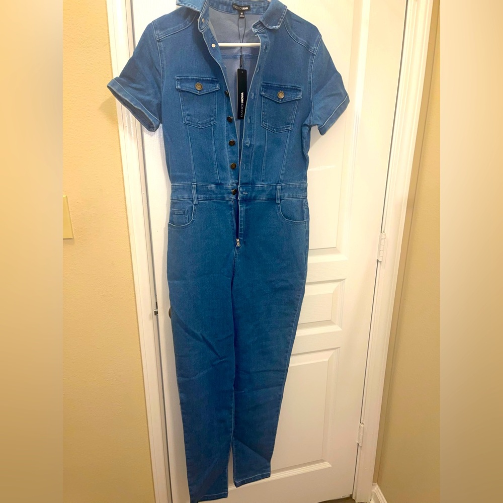 Fashion Nova Denim Cutie Jumpsuit